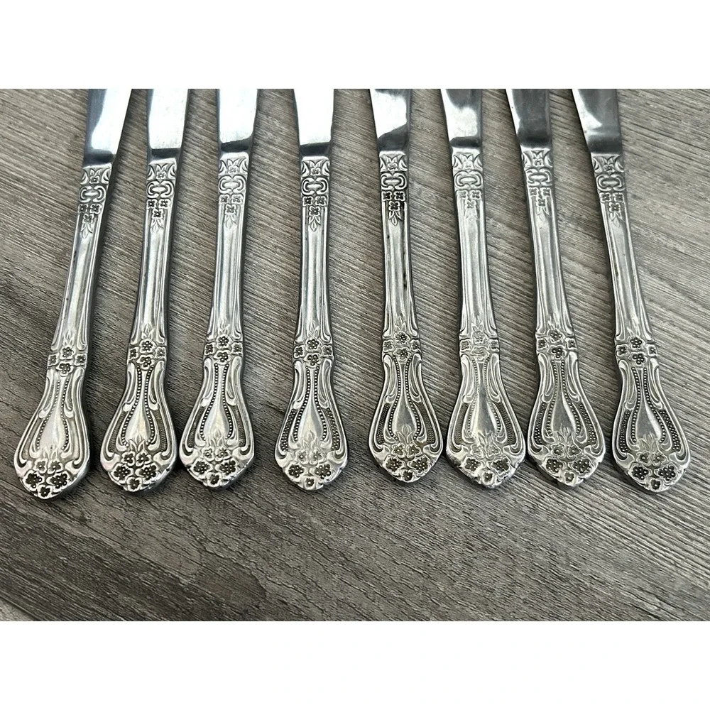Stanley Roberts Rogers Knives Stainless Valentine Set Of 8 Pierced‎ 8.5